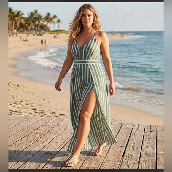 Luxxel Pants - Breezy striped jumpsuit